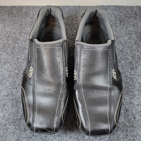 Skechers Urbantrack Cowen Casual Shoes Mens 8 Black Slip On Comfort Leather Flaw - Picture 1 of 11